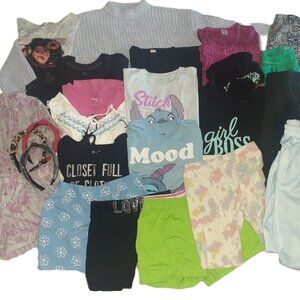 Huge lot of clothes tops leggings shorts SHEIN JUSTICE SANRIO~Girls Size L 10-12